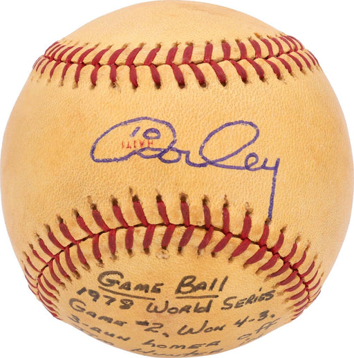 Ron Cey Home Run Signed 1978 World Series Game Used Baseball Dodgers PSA