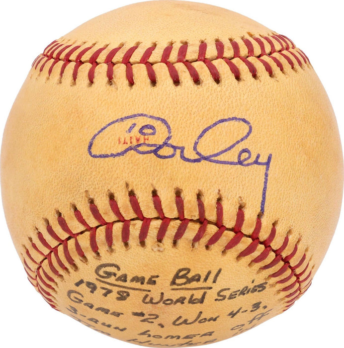 Ron Cey Home Run Signed 1978 World Series Game Used Baseball Dodgers PSA