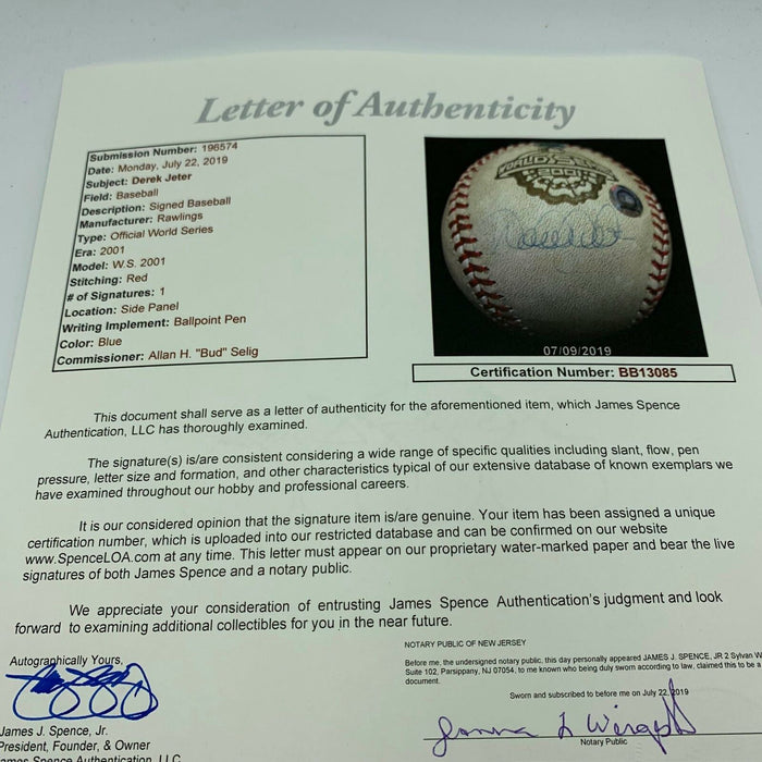 Extraordinary Derek Jeter Mr November Signed Game Used World Series Baseball JSA