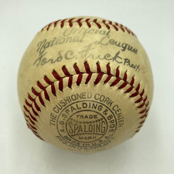 J. Edgar Hoover Single Signed 1930's Baseball The Only One Known PSA & Beckett