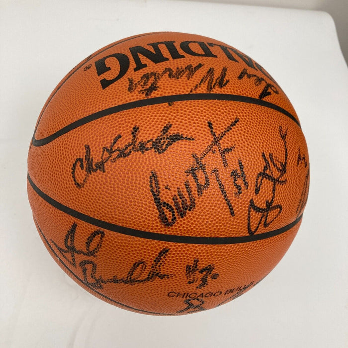 1997-98 Chicago Bulls NBA Champs Team Signed Game Basketball The Last Dance JSA