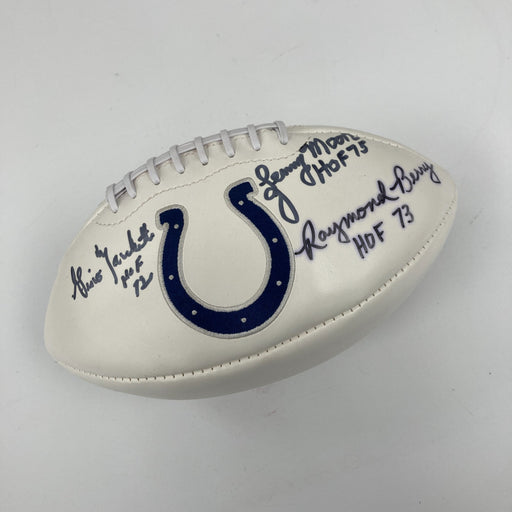 Raymond Berry Lenny Moore Gino Marchetti Colts Hall Of Fame Signed Football