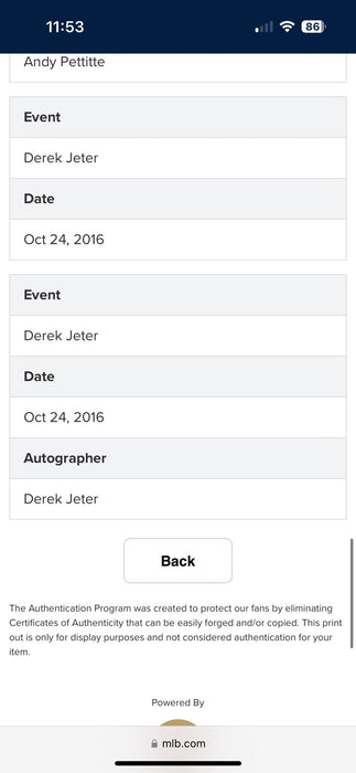 2015 New York Yankees Team Signed Game Used Baseball ALDS Clinching Game Jeter