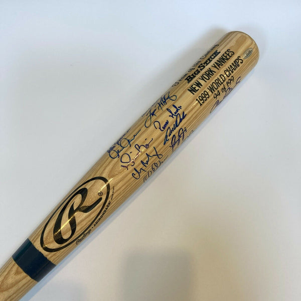 1999 New York Yankees World Series Champs Team Signed Bat Derek Jeter Steiner