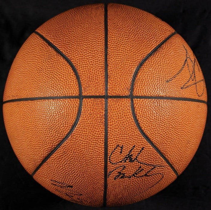 Beautiful Michael Jordan Magic Johnson 1991 All Star Game Signed Basketball PSA