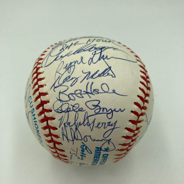 1961 New York Yankees World Series Champs Team Signed Baseball Mickey Mantle BAS