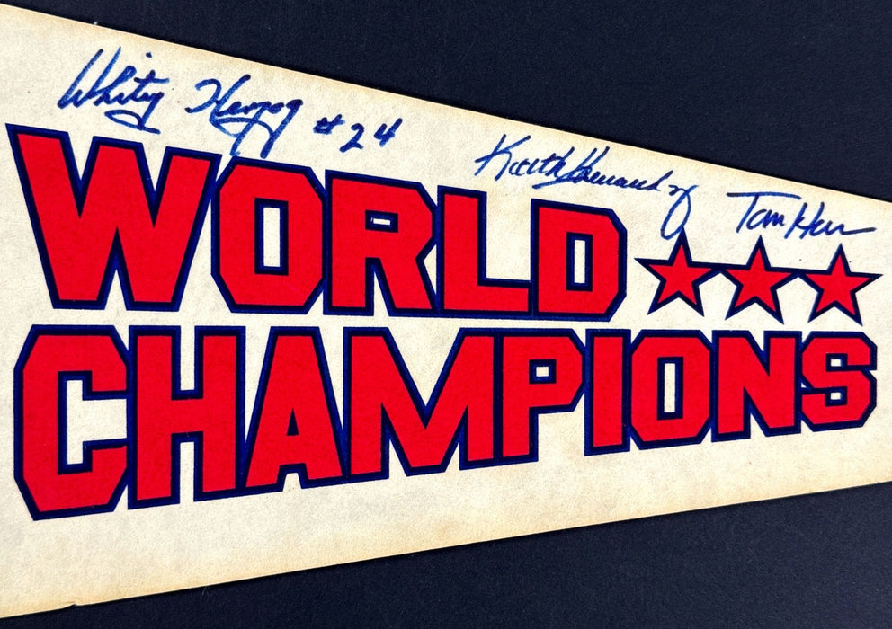 1982 St. Louis Cardinals World Series Champs Team Signed Baseball Pennant BAS