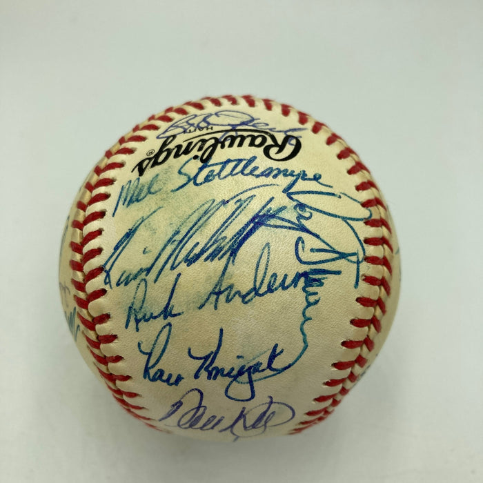 1986 New York Mets World Series Champs Team Signed Vintage NL Baseball JSA COA