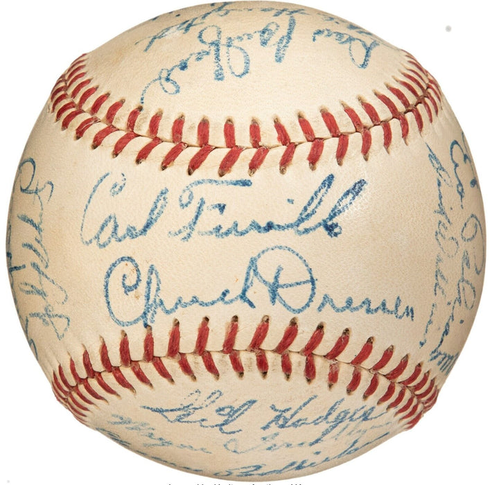 Beautiful Jackie Robinson 1951 Brooklyn Dodgers Team Signed Baseball PSA DNA