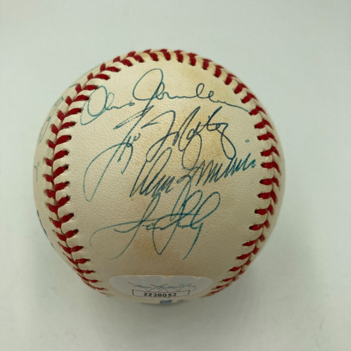 1999 NY Yankees World Series Champs Team Signed Baseball Derek Jeter JSA COA