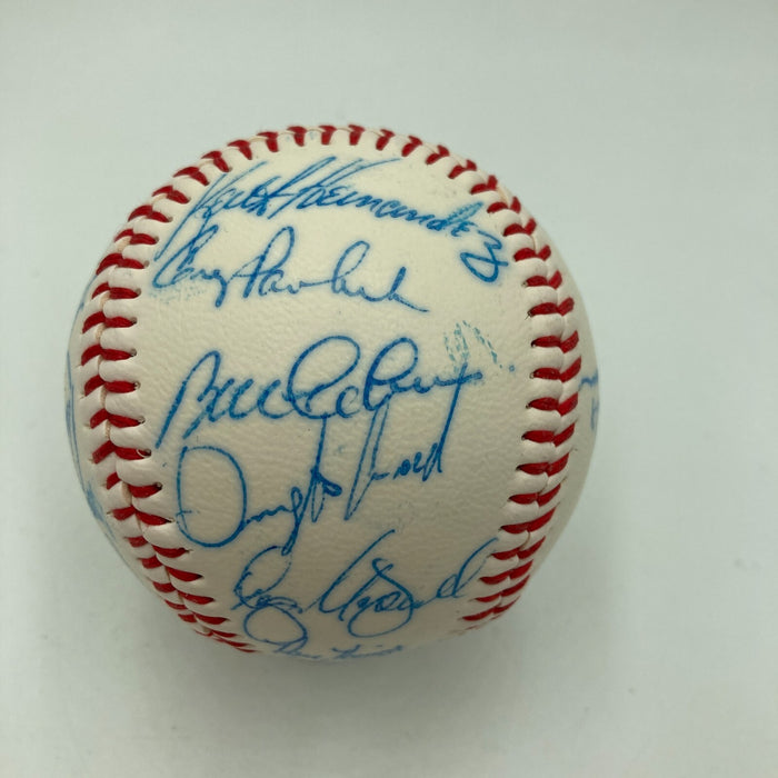 1985 - 1986 New York Mets Team Signed Baseball 28 Sigs With Gary Carter