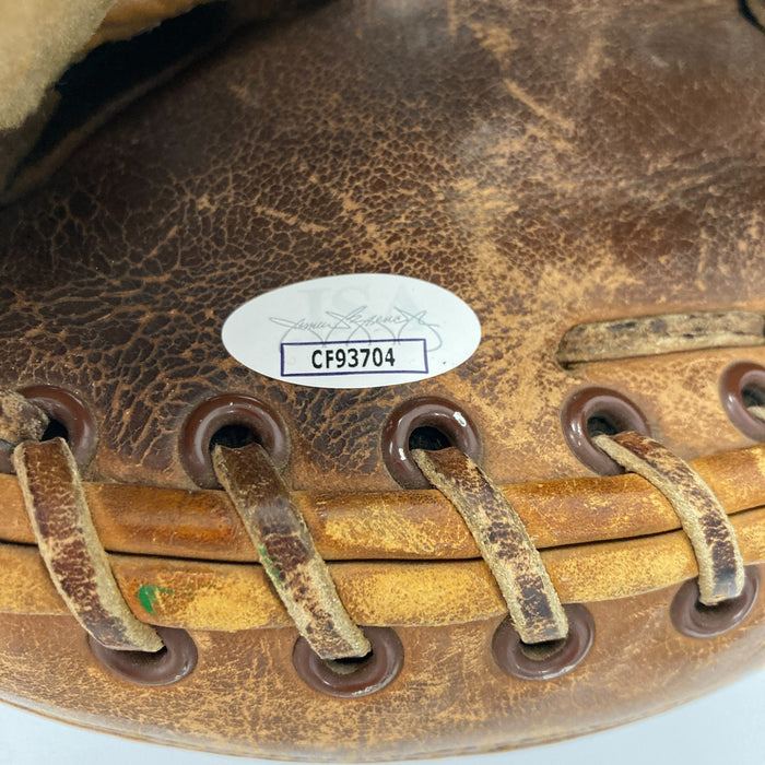Joe Pignatano 1957 Brooklyn Dodgers Signed Spalding Game Used Catcher's Mitt JSA