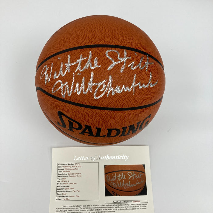The Finest Wilt "The Stilt" Chamberlain Signed Spalding NBA Game Basketball JSA
