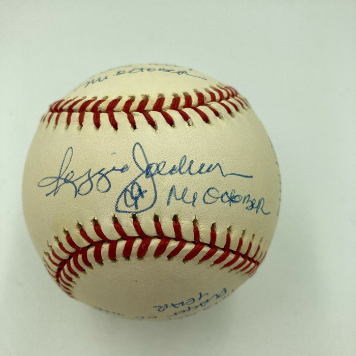 Reggie Jackson Signed Heavily Inscribed Career STAT Baseball With JSA COA