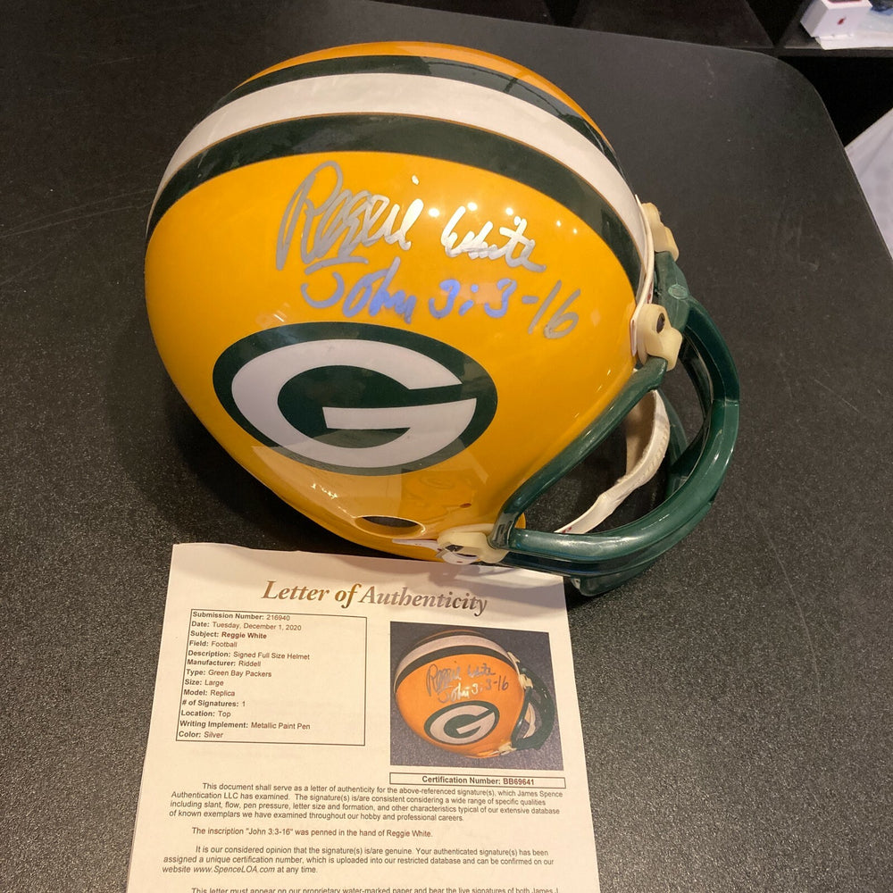 Reggie White Signed Full Size Riddell Green bay Packers Helmet JSA COA Auto