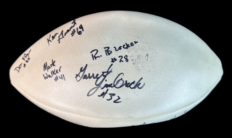 Barry Sanders Pre Rookie 1988 Oklahoma State Cowboys Team Signed Football JSA