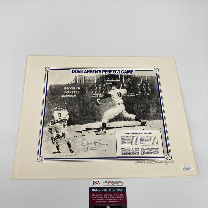 Yogi Berra & Don Larsen 1956 World Series Perfect Game Signed 11x14 Photo JSA