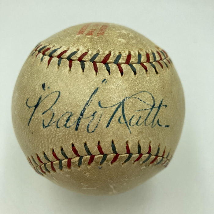 Babe Ruth Single Signed 1927 American League Baseball PSA DNA COA