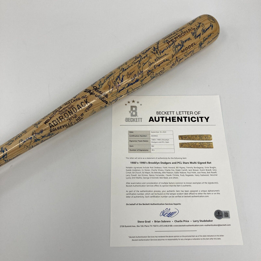 1940's-1950's Brooklyn Dodgers Legends Multi Signed Baseball Bat 90+ Sigs BAS