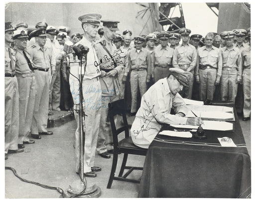 Generals Douglas MacArthur Japanese Surrender World War 2 Signed Photo PSA DNA