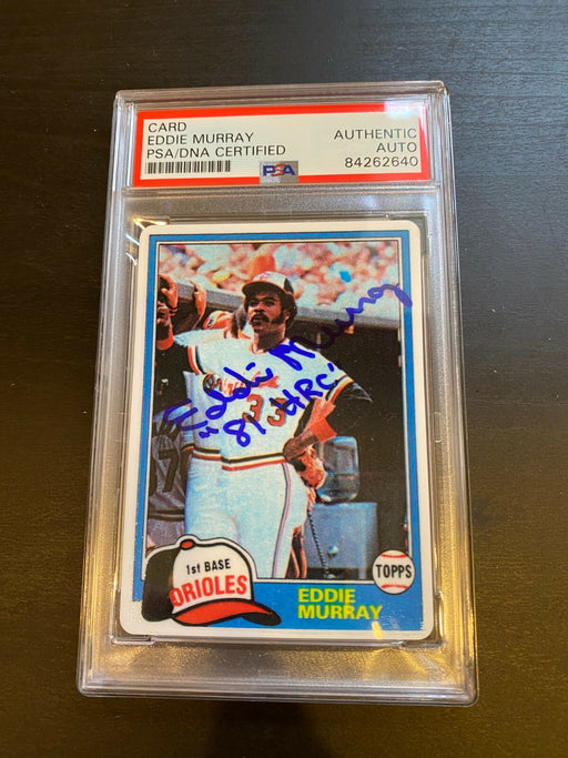 1981 Topps Eddie Murray RC "1981 HRC" Signed Porcelain Baseball Card PSA DNA