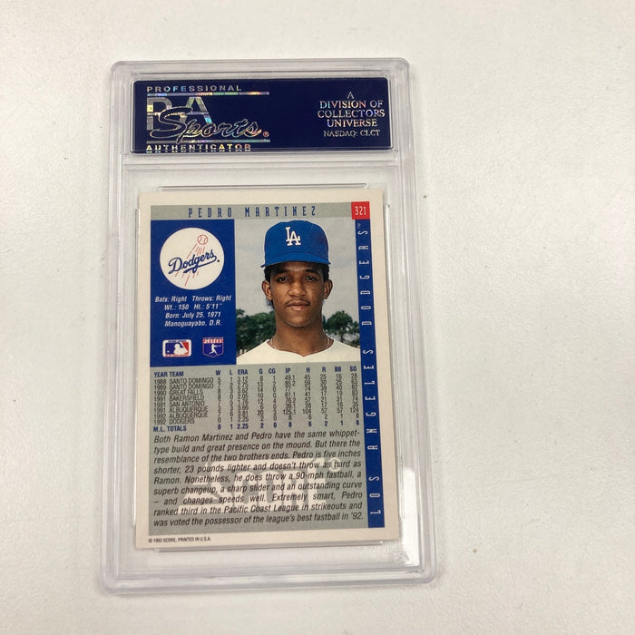 1993 Score Pedro Martinez Signed Baseball Card Auto PSA DNA