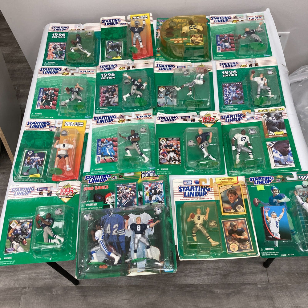 Lot Of 32 Dallas Cowboys Starting Lineup Figurines SLU Troy Aikman Emmitt Smith