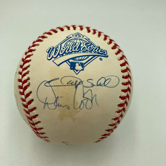 1997 Florida Marlins World Series Champs Team Signed W.S. Baseball With COA