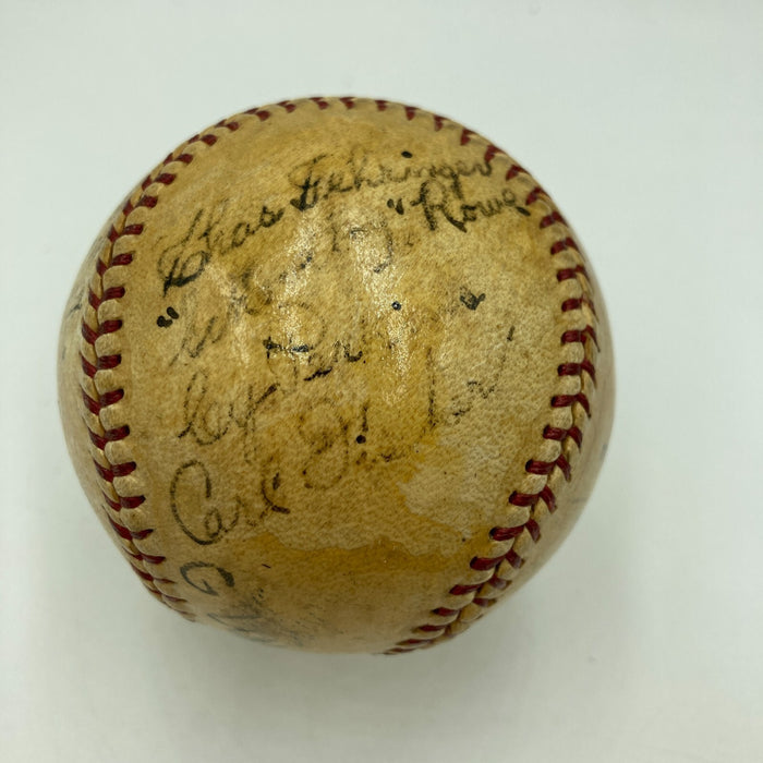 1934 Detroit Tigers AL Champs Team Signed Baseball Hank Greenberg JSA COA