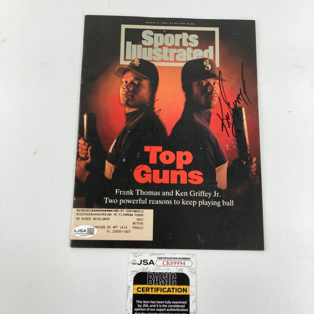 Ken Griffey Jr. Mariners Frank Thomas Autographed Sports Illustrated Aug 8 1994