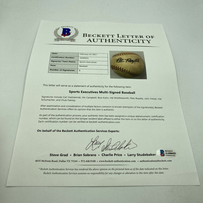 Pete Rozelle NFL Commissioner Signed Baseball With Carl Yastrzemski Beckett COA