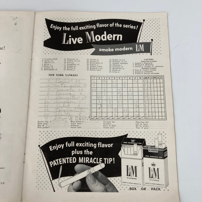 1957 World Series Program Signed By MVP Lew Burdette PSA DNA COA