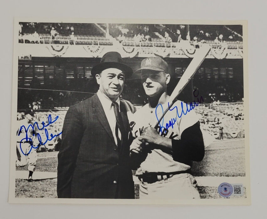 Roger Maris & Mel Allen Signed 8x10 Photo Mint Signatures Beckett COA