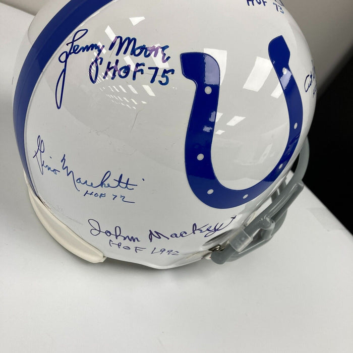 Art Donovan Lenny Moore Raymond Berry Mackey Signed Colts Full Size Helmet JSA