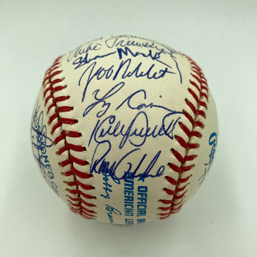 Nice 1993 Minnesota Twins Team Signed AL Baseball With Kirby Puckett JSA COA