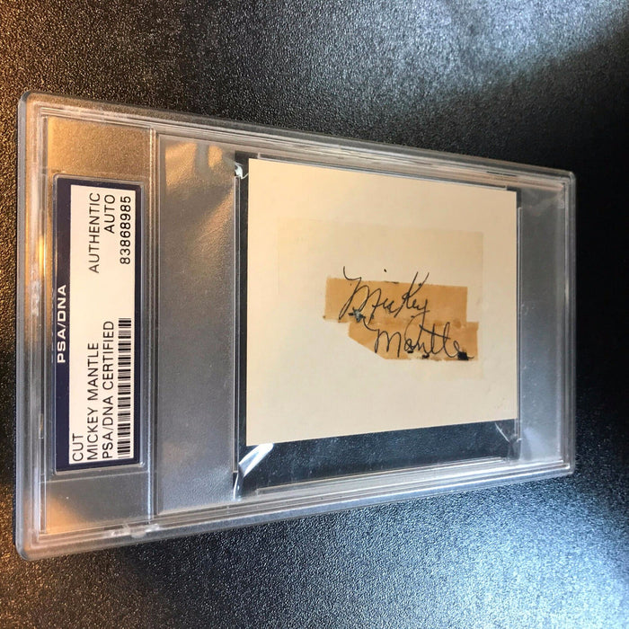 Rare 1949-1950 Mickey Mantle Pre Rookie Signed Autographed Cut PSA DNA COA