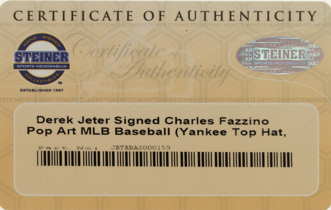 Derek Jeter Signed Charles Fazzino Hand Painted Pop Art Baseball MLB & Steiner