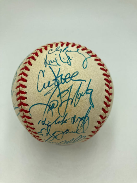 1999 NY Yankees World Series Champs Team Signed Baseball Derek Jeter JSA COA