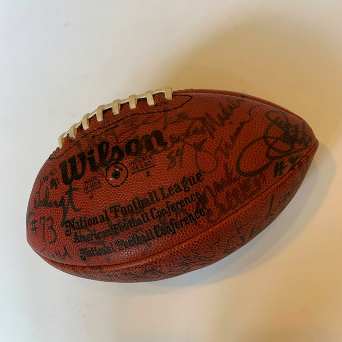 1986 New York Giants Super Bowl Champs Team Signed Wilson NFL Football JSA COA