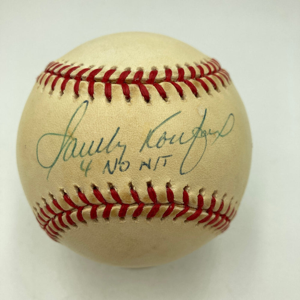 Sandy Koufax "4 No Hitters" Signed Inscribed National League Baseball PSA DNA