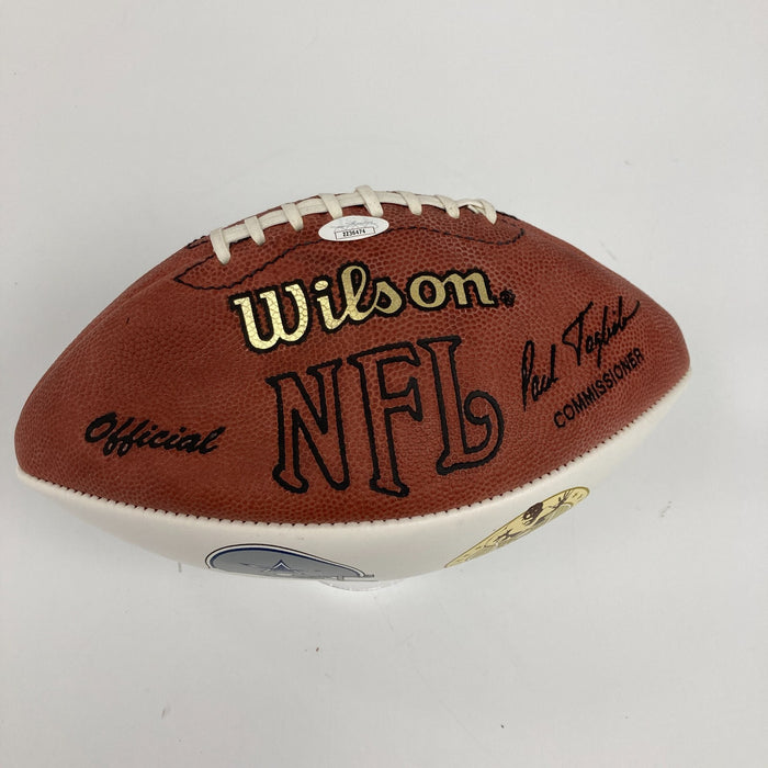 Dallas Cowboys Legends Signed Football Tom Landry Roger Staubach JSA COA