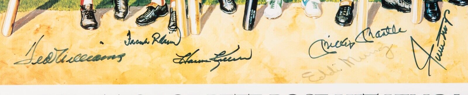 Beautiful 500 Home Run Club Signed Large Photo Mickey Mantle Ted Williams BAS