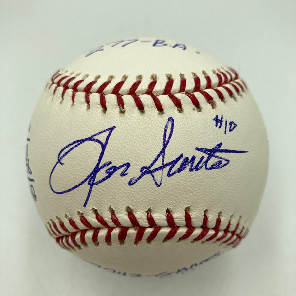 Ron Santo Signed Heavily Inscribed STAT MLB Baseball Beckett Certified