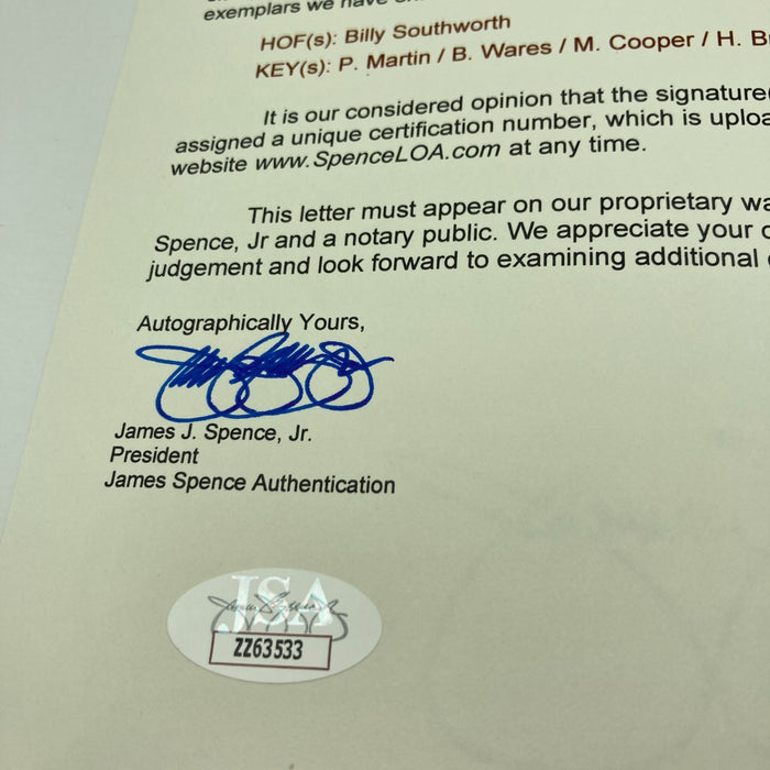 1944 St. Louis Cardinals World Series Champs Team Signed Baseball JSA COA