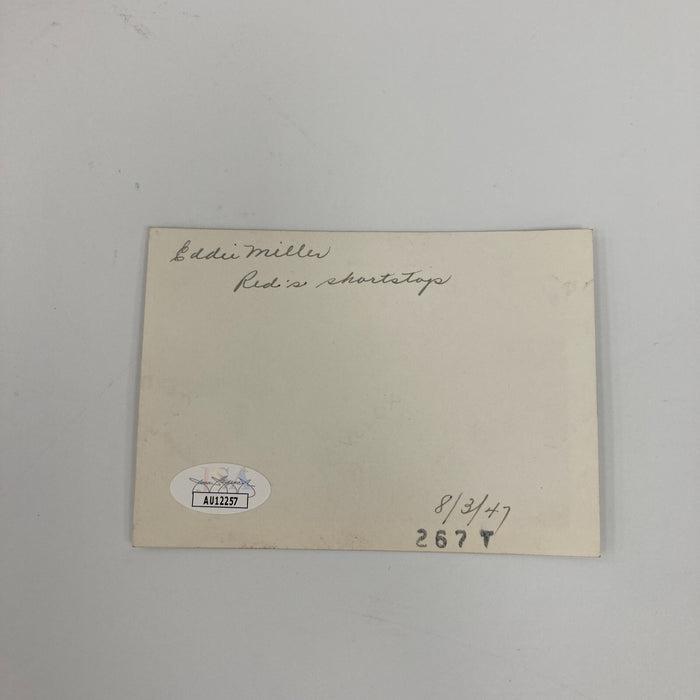 Eddie Miller Signed Original 1946 Snapshot Photo Cincinnati Reds JSA COA