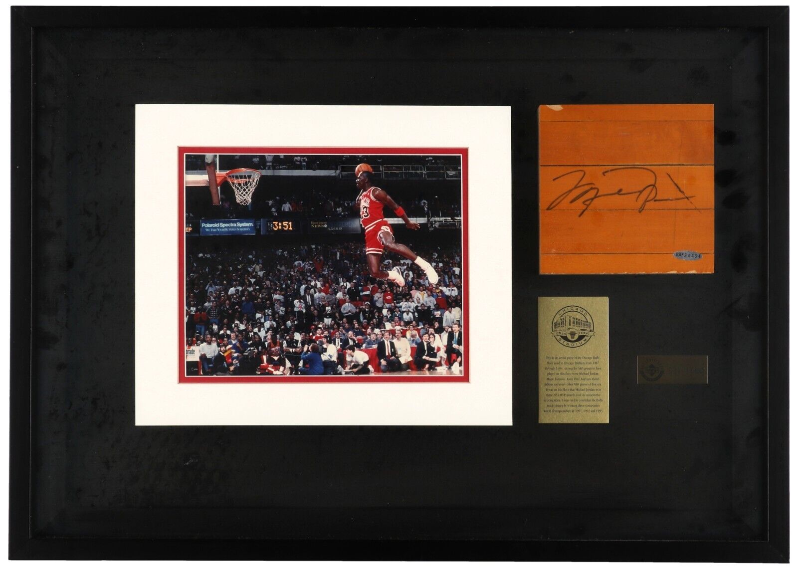 Michael Jordan Signed Chicago Bulls Game Used Floor UDA Upper Deck Hologram