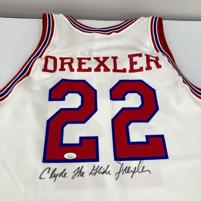 Clyde "The Glide" Drexler Signed 1983 High School Houston Cougars Jersey JSA COA