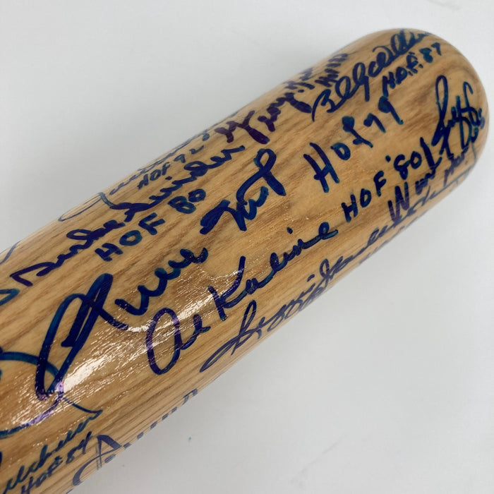 Beautiful Hall Of Fame Multi Signed Baseball Bat 52 Sigs Willie Mays JSA COA