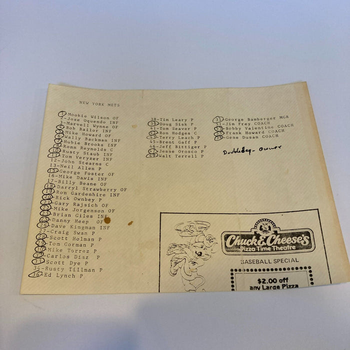 1983 New York Mets Team Signed Autographed Sheet