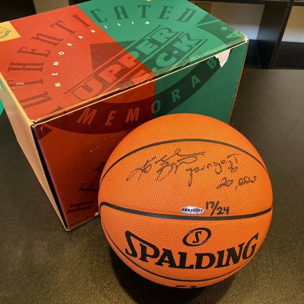 Kobe Bryant "Youngest To 20,000 Points" Signed NBA Game Basketball UDA & JSA COA
